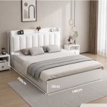 Giường gỗ GNG20.2 140x200 - Trắng