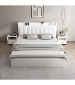 Giường gỗ GNG20.2 140x200 - Trắng