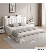 Giường gỗ GNG20.3 160x200 - Trắng