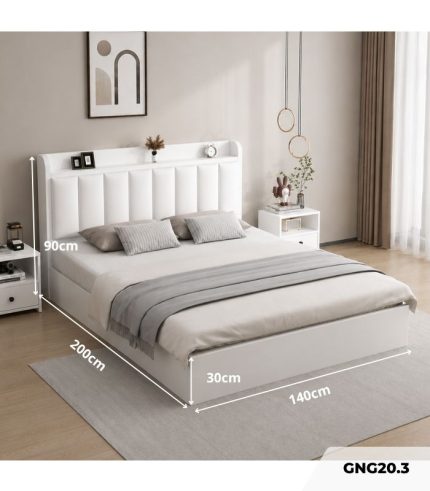 Giường gỗ GNG20.3 160x200 - Trắng