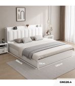 Giường gỗ GNG20.4 180x200 - Trắng
