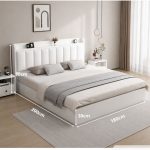 Giường gỗ GNG20.4 180x200 - Trắng