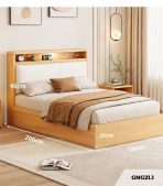 Giường gỗ GNG21.1 120x200 - Vân gỗ nhạt