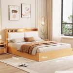 Giường gỗ GNG21.2 140x200 - Vân gỗ nhạt