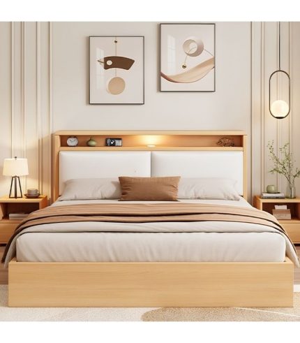 Giường gỗ GNG21.3 160x200 - Vân gỗ nhạt