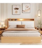 Giường gỗ GNG21.4 180x200 - Vân gỗ nhạt