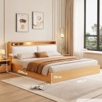 Giường gỗ GNG21.4 180x200 - Vân gỗ nhạt