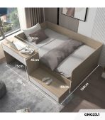 Giường gỗ GNG23.1 160x200 - Vân gỗ nhạt