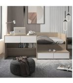 Giường gỗ GNG23.1 169x200 - Vân gỗ nhạt