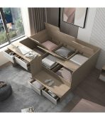 Giường gỗ GNG23.1 169x200 - Vân gỗ nhạt