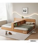 Giường gỗ GNG24.1 225x208 - Vân gỗ đậm