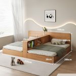 Giường gỗ GNG24.1 225x208 - Vân gỗ đậm