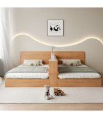 Giường gỗ GNG24.1 225x208 - Vân gỗ đậm