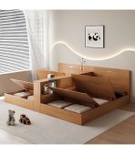 Giường gỗ GNG24.1 225x208 - Vân gỗ đậm