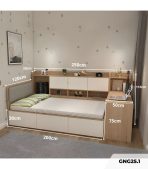 Giường gỗ GNG25.1 120x200 - Vân gỗ nhạt