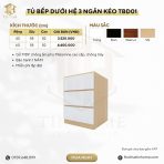 Tủ Bếp Dưới Hệ 3 Ngăn Kéo TBD01.1 40x58x82 - Vân gỗ nhạt