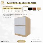 Tủ Bếp Dưới Hệ 2 Ngăn Kéo TBD02.2 60x58x82 - Vân gỗ nhạt - Ảnh 3