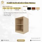 Tủ Bếp Dưới Hệ Hở 2 Tầng TBD04.2 80x60x82 - Vân gỗ nhạt