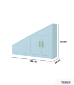 Tủ cầu thang TG01.11 100x60x50 - Xanh