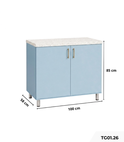 Tủ bếp dưới hệ chậu rửa TG01.26 100x58x85 - Cam Xanh