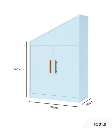 Tủ cầu thang TG01.9 70x60x140 - Xanh