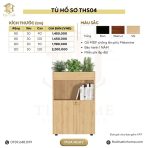 Tủ hồ sơ THS04.7 80x120 - Vân gỗ nhạt kết hợp Trắng - Ảnh 5
