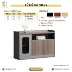Tủ hồ sơ THS05.2 120x80 - Vân gỗ kết hợp Ghi - Ảnh 3