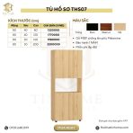 Tủ hồ sơ THS07.9 80x200 - Vân gỗ đậm - Ảnh 4