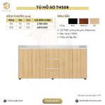 Tủ hồ sơ THS08.3 200x100 - Vân gỗ nhạt kết hợp Trắng - Ảnh 5