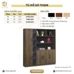 Tủ hồ sơ THS24.3 180x200 - Vân gỗ đậm - Ảnh 2