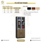 Tủ hồ sơ THS24.4 80x200 - Vân gỗ đậm - Ảnh 2