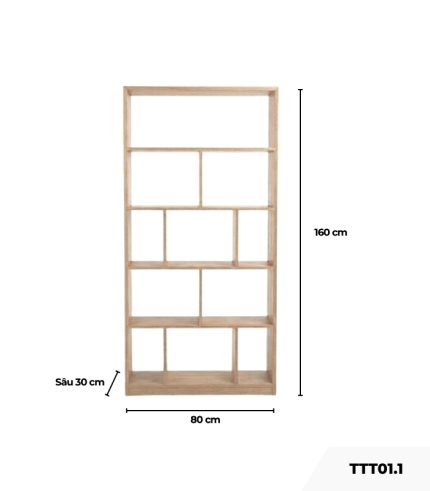 Tủ trang trí TTT01.1 80x160 - Vân gỗ nhạt
