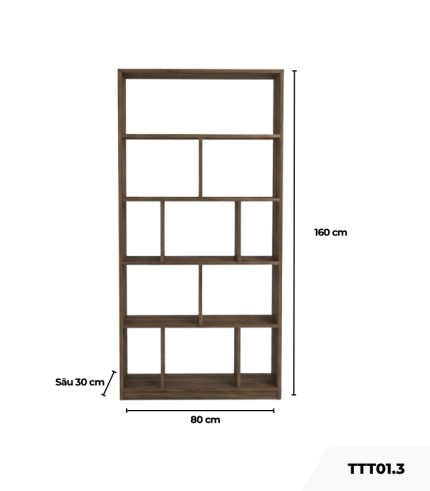 Tủ trang trí TTT01.3 80x160 - Vân gỗ đậm