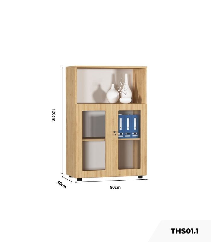Tủ hồ sơ THS01.1 80x120 - Vân gỗ nhạt