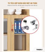 Tủ hồ sơ THS01.1 80x120 - Vân gỗ nhạt