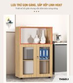 Tủ hồ sơ THS01.1 80x120 - Vân gỗ nhạt - Ảnh 2