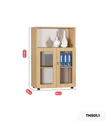 Tủ hồ sơ THS01.1 80x120 - Vân gỗ nhạt