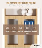 Tủ hồ sơ THS01.1 80x120 - Vân gỗ nhạt