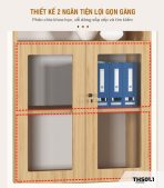 Tủ hồ sơ THS01.1 80x120 - Vân gỗ nhạt