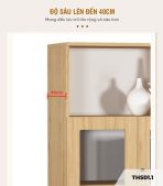 Tủ hồ sơ THS01.1 80x120 - Vân gỗ nhạt