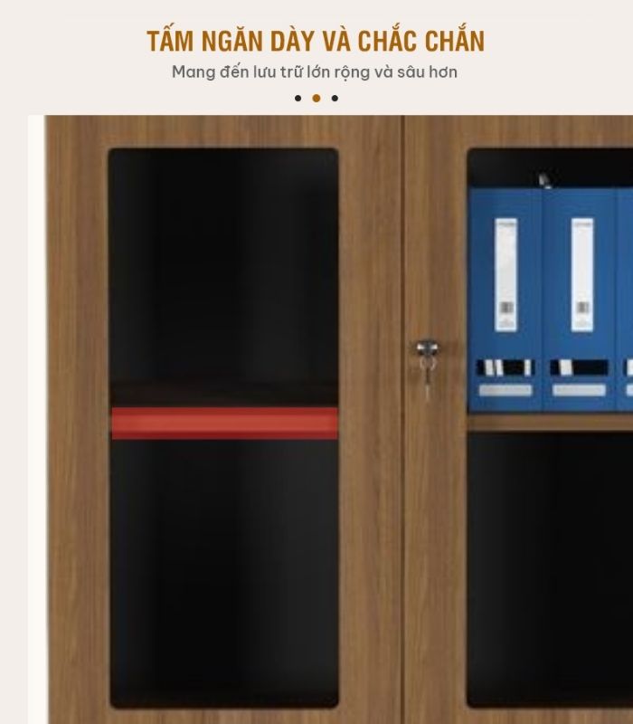 Tủ hồ sơ THS01.2 80x120 - Vân gỗ đậm