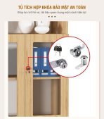 Tủ hồ sơ THS01.2 80x120 - Vân gỗ đậm