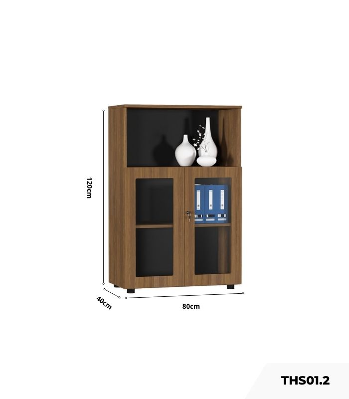 Tủ hồ sơ THS01.2 80x120 - Vân gỗ đậm