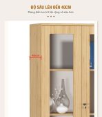 Tủ hồ sơ THS01.3 80x200 - Vân gỗ nhạt