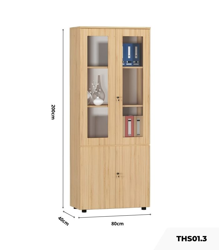 Tủ hồ sơ THS01.3 80x200 - Vân gỗ nhạt
