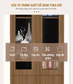Tủ hồ sơ THS01.4 80x200 - Vân gỗ đậm