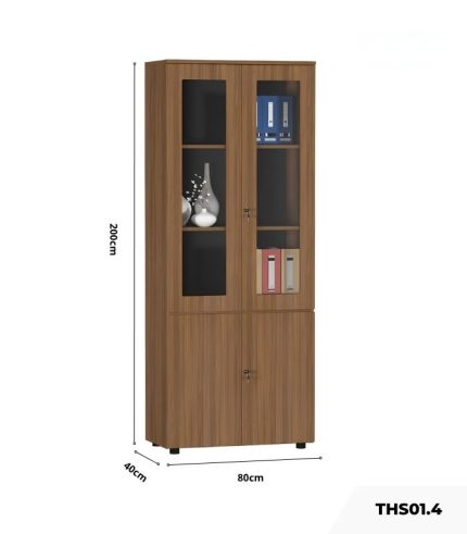 Tủ hồ sơ THS01.4 80x200 - Vân gỗ đậm