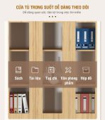 Tủ hồ sơ THS01.5 120x200 - Vân gỗ nhạt