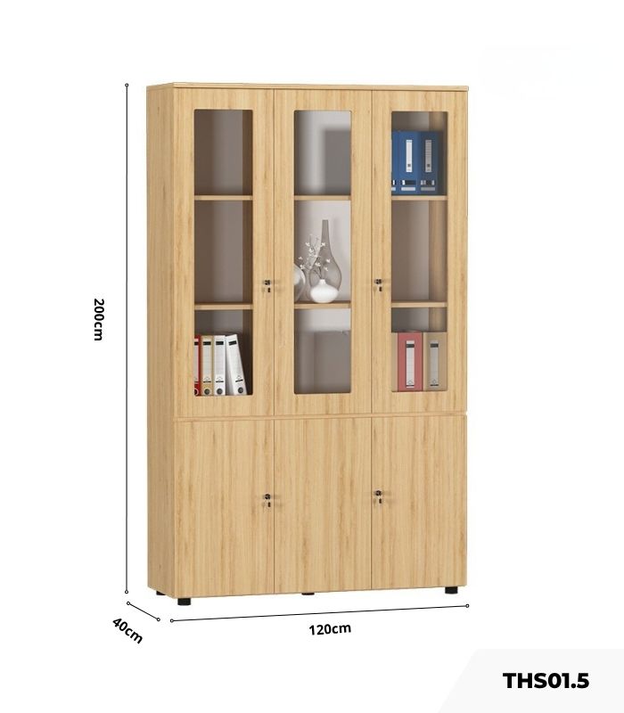 Tủ hồ sơ THS01.5 120x200 - Vân gỗ nhạt