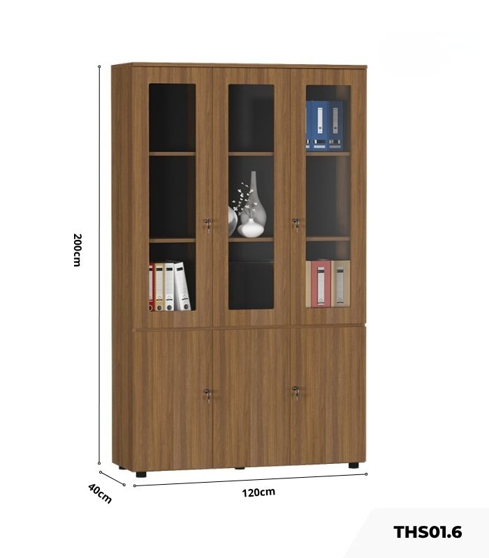 Tủ hồ sơ THS01.6 120x200 - Vân gỗ đậm